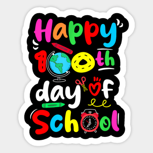 Happy 100Th Days Of School Teacher And Student Sticker